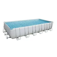 Piscine rectangulaire extra-large 640x270x130 cm pour usage domestique en extérieur, convient à 8 à 10 personnes, avec échelle et couverture 1