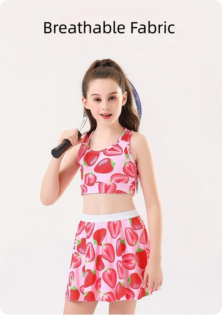 Girls Tennis Skirts Set with Sleeveless Tank Top and Skorts 8 S7f3f3b899d1c48e9a1acdda46ff9025a0