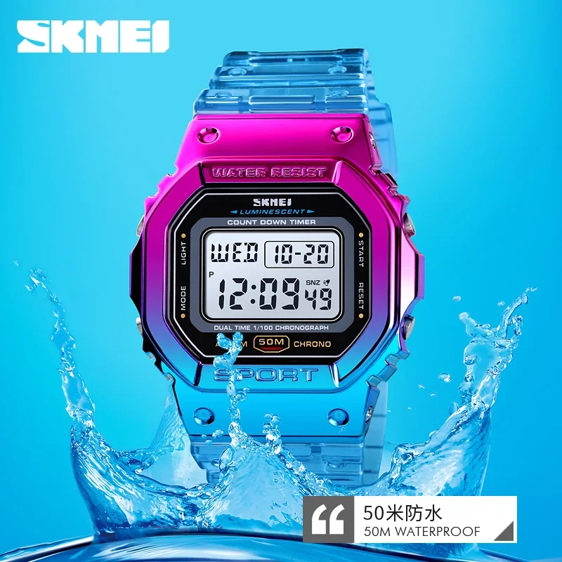 SKMEI 1622 Colorful Ladies Watches for Women Luxury Shockproof Teenager Girls Wristwatches Waterproof Digital Women's Watch 1999 5