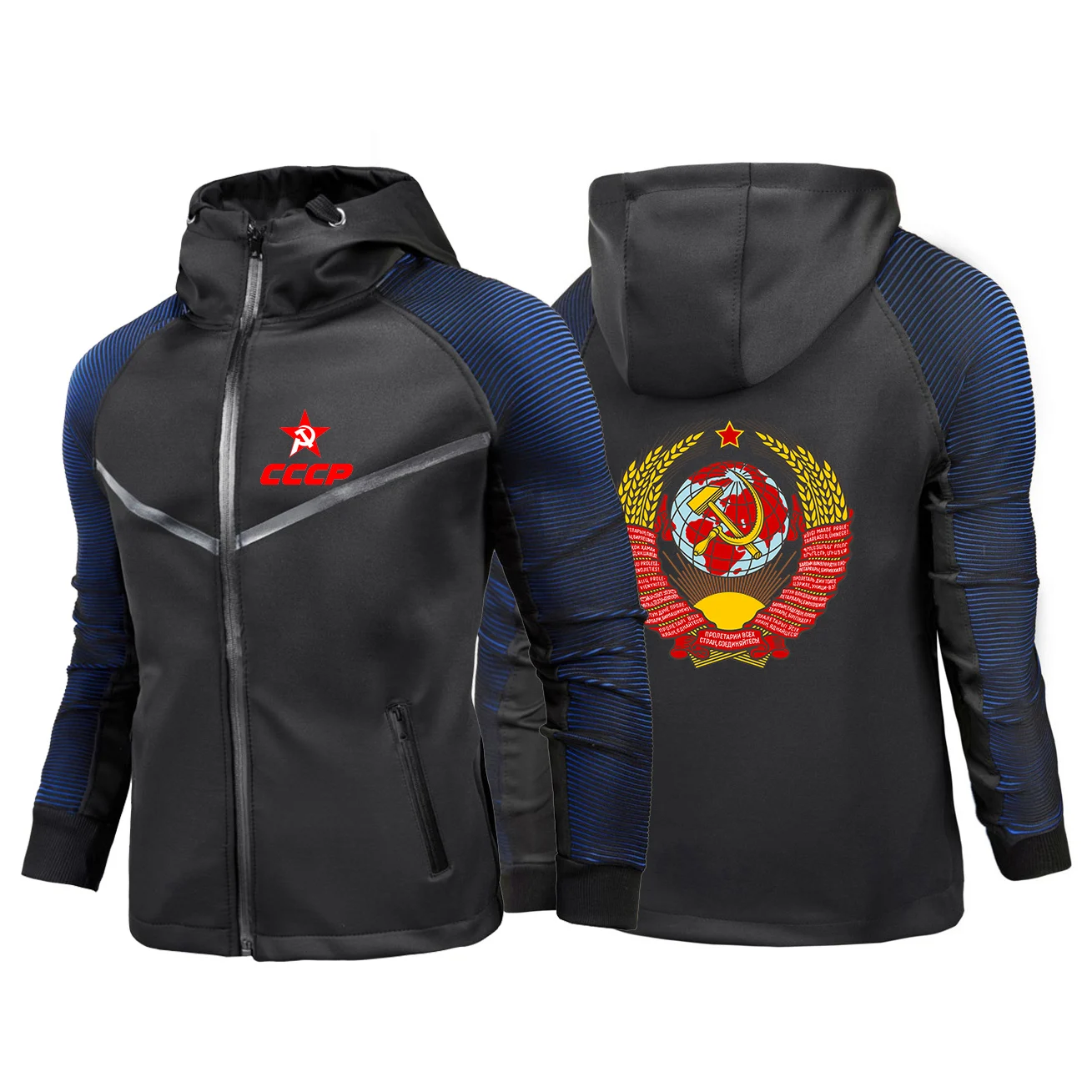 USSR Soviet Union 2023 Men CCCP Russian Racing Suit Jacket Gradient Waterproof Harajuku Style Comfortable Motorbike Clothing Top