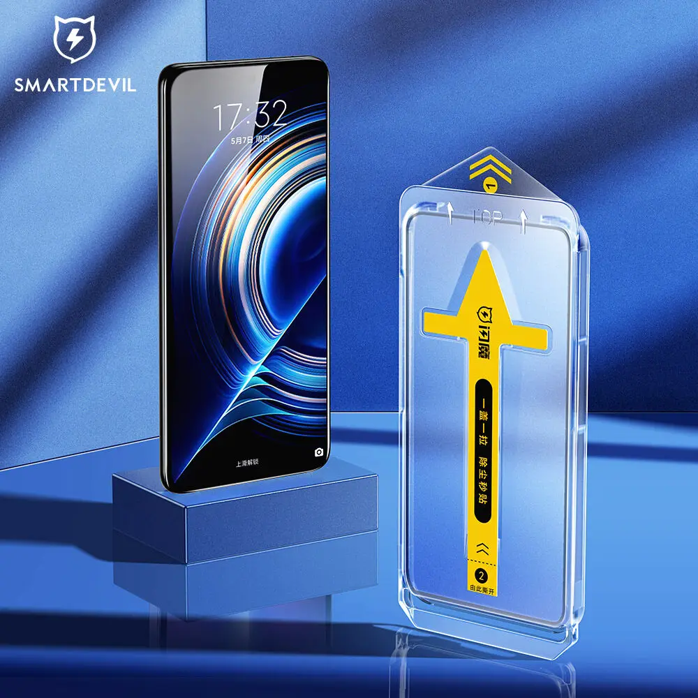 

SmartDevil Full Coverage Screen Protector for Poco F3 POCO F5 Pro Redmi K60 K60 Pro K40 K50 HD Tempered Glass One Click Installl