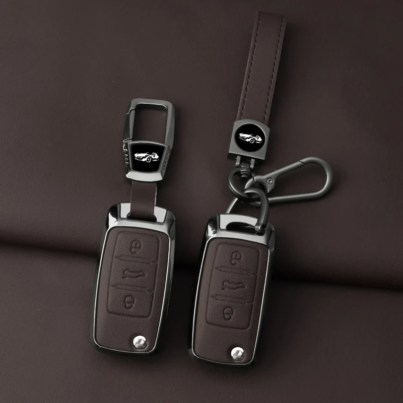 Key Case Car Metal Key Case Cover Shell Fob For VW Volkswagen Polo Tiguan Passat Golf Jetta Lavida Skoda Octavia Shell Accessories