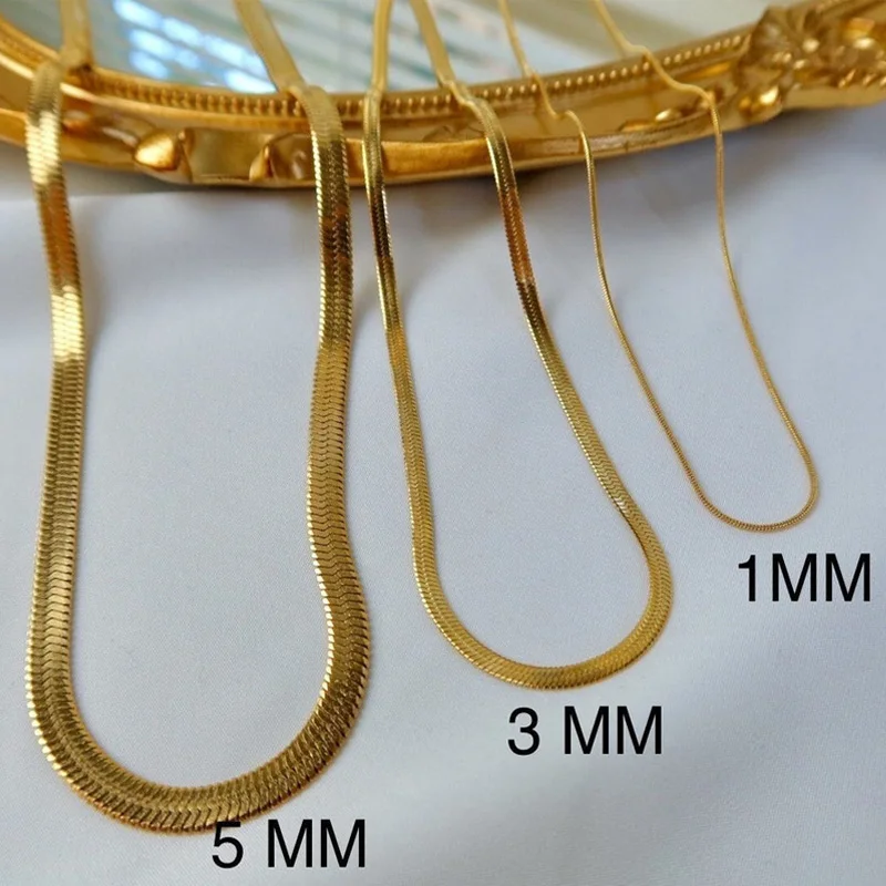 女性用スネークチェーンネックレス,100% ステンレススチール製