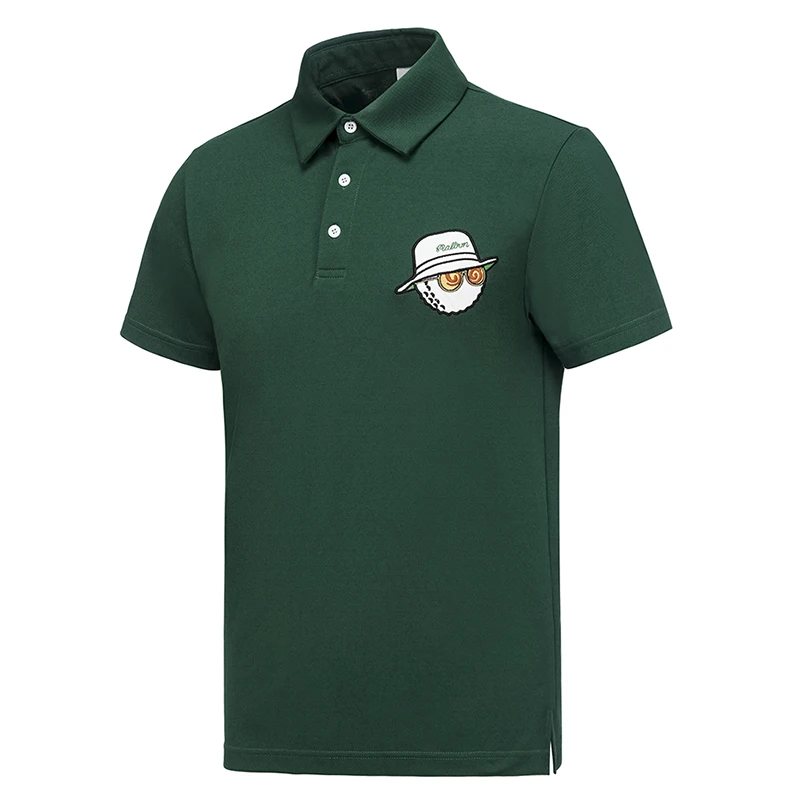 2022 Summer New Men's Golf Clothing Outdoor Sports Short Sleeve Shirt Quick Dry Breathable White Or Green Casual Lapel T-Shirt