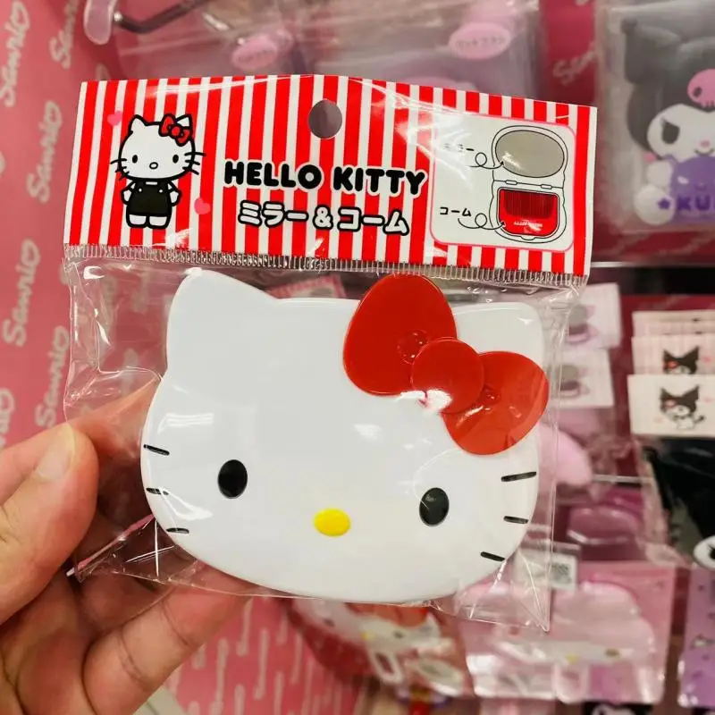 

Японское косметическое зеркало, мультяшное аниме Kuromi My Melody, детское портативное косметическое зеркало из смолы, маленькая расческа в подарок
