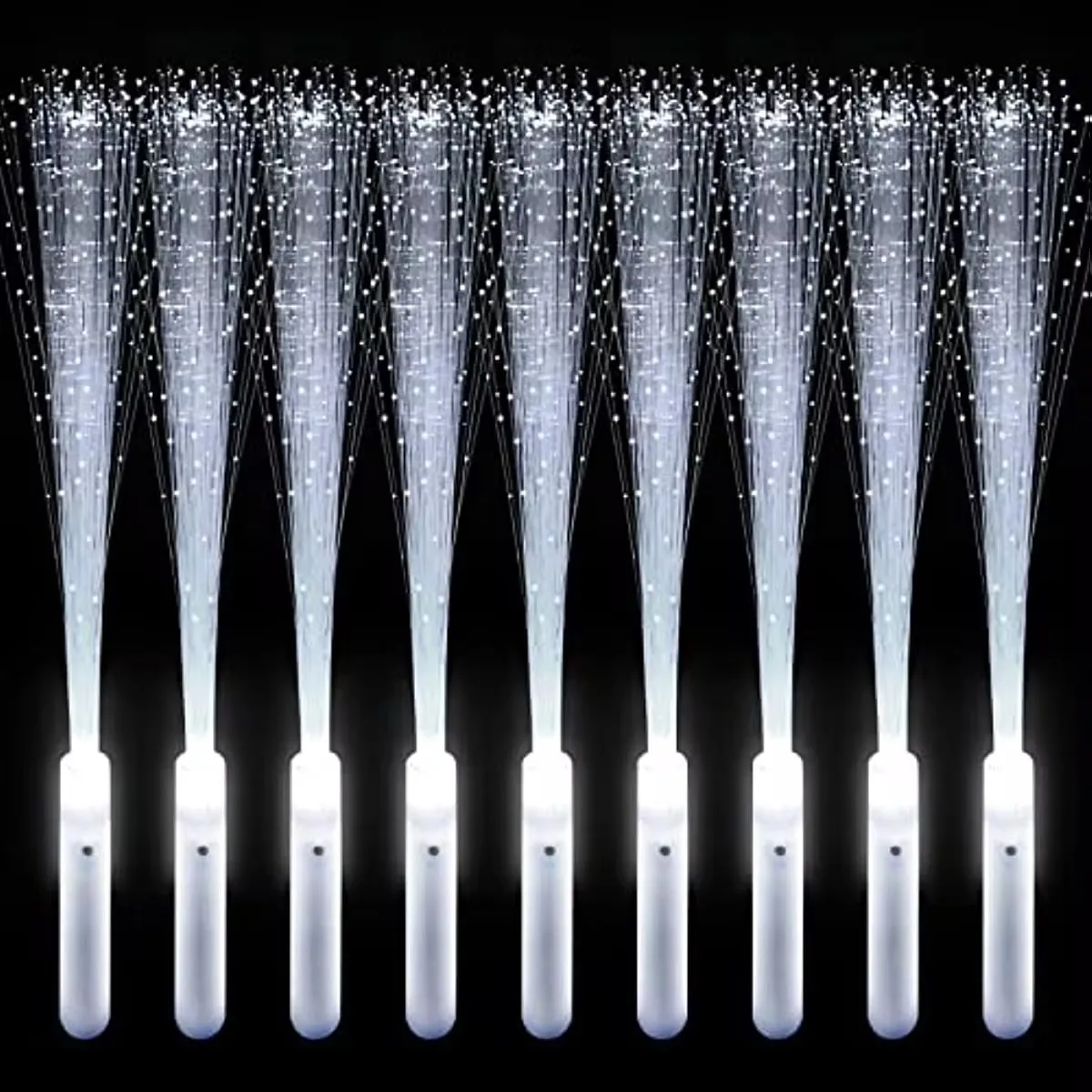 Glow Sticks Glow Light Birthday Party Decorations 12-96PCS Fiber Optic Wands LED Light Up Fiber Optic Stick 3 Modes White Glow Sticks for Wedding Birthday Party Bridal Shower