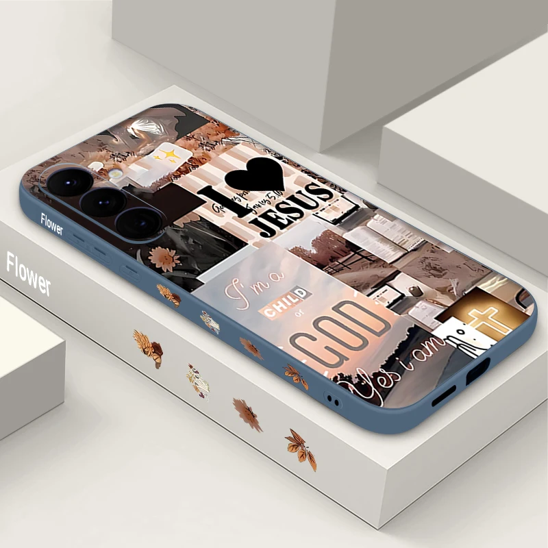 Divine Artistry Jesus Collage Pattern Soft Phone Case