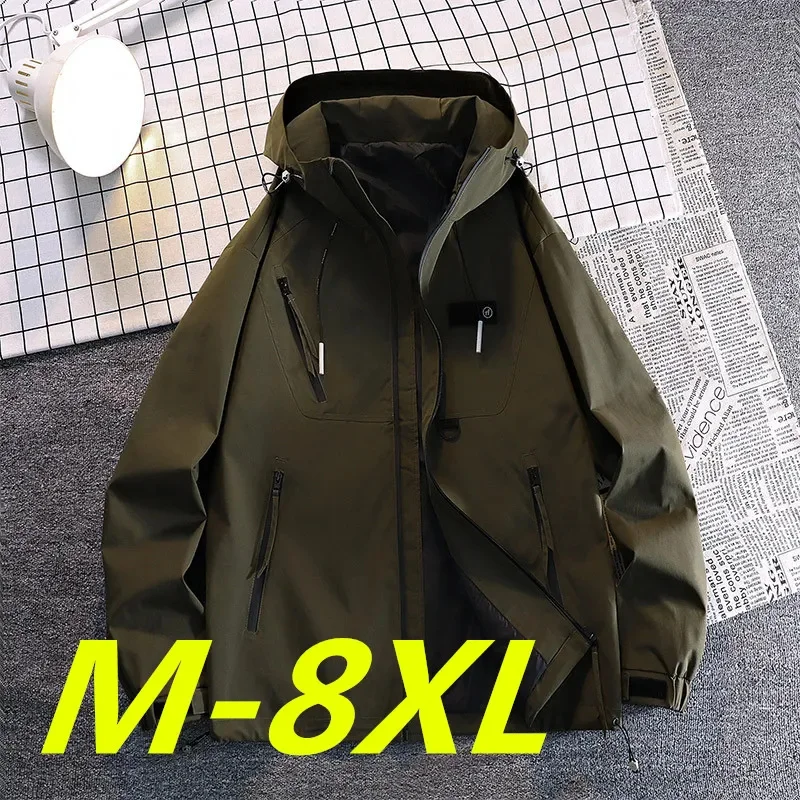 

Large size 8XL Retro Spring Thin Coats Single Breasted Technical Jacket Streetwear Casual Solid Lightweight Bomber