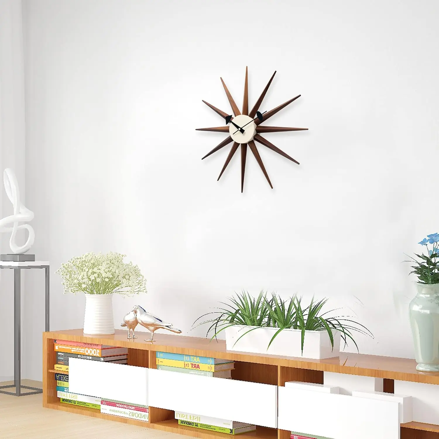 Horloge Murale Créative En Forme De Boule De Bois