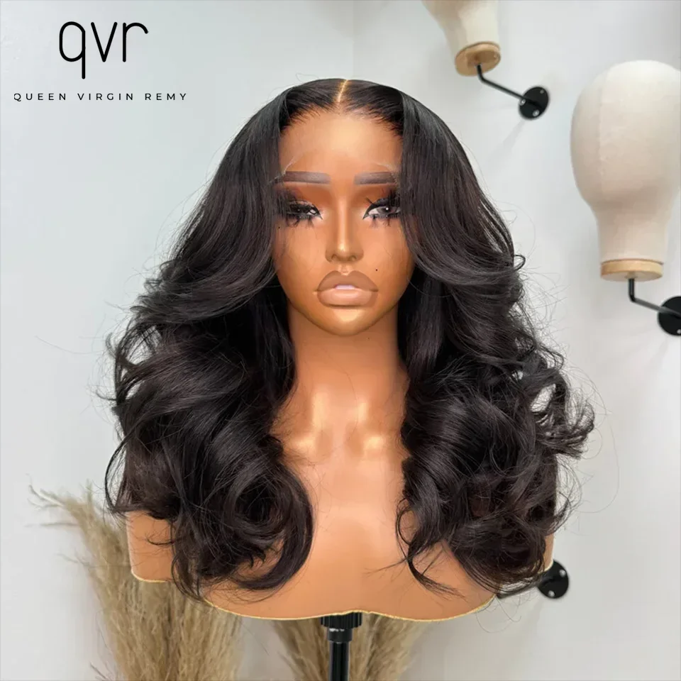 QVR 180D Body Wave Human Hair Wig qvr 13x6x1 Lace Frontal Body Wave Wigs Transparent Lace Brazilian Human Hair Pre Plucked Wigs human hair wigs