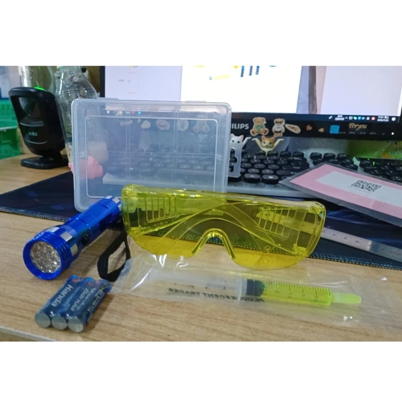 

Автоматический детектор утечек кондиционера, инструмент, фонарик, масло, краситель переменного тока, комплект для обнаружения