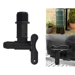 Enhanced Water Butt Tap with Plastic Faucet for Garden and Rain Barrel Applications (Black)