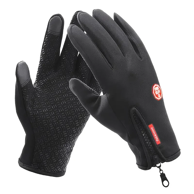 

Зимние теплые перчатки, перчатки для сенсорного экрана, мужские и женские ветрозащитные перчатки для улицы, катания на лыжах, велоспорта, мотоцикла, перчатки на молнии