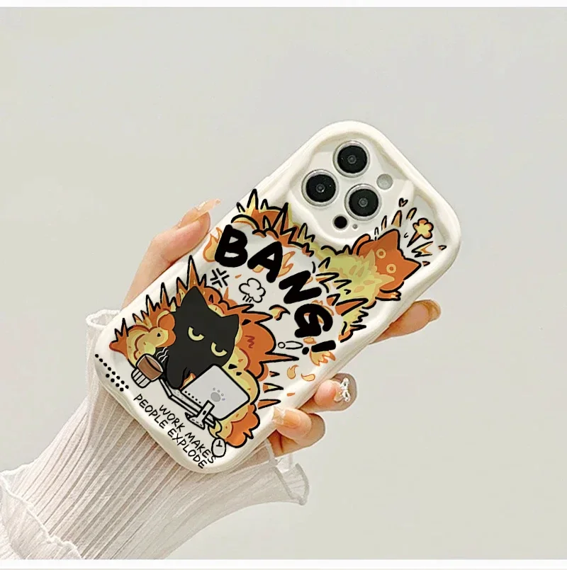 Cute Style Black Cat Design Phone Case