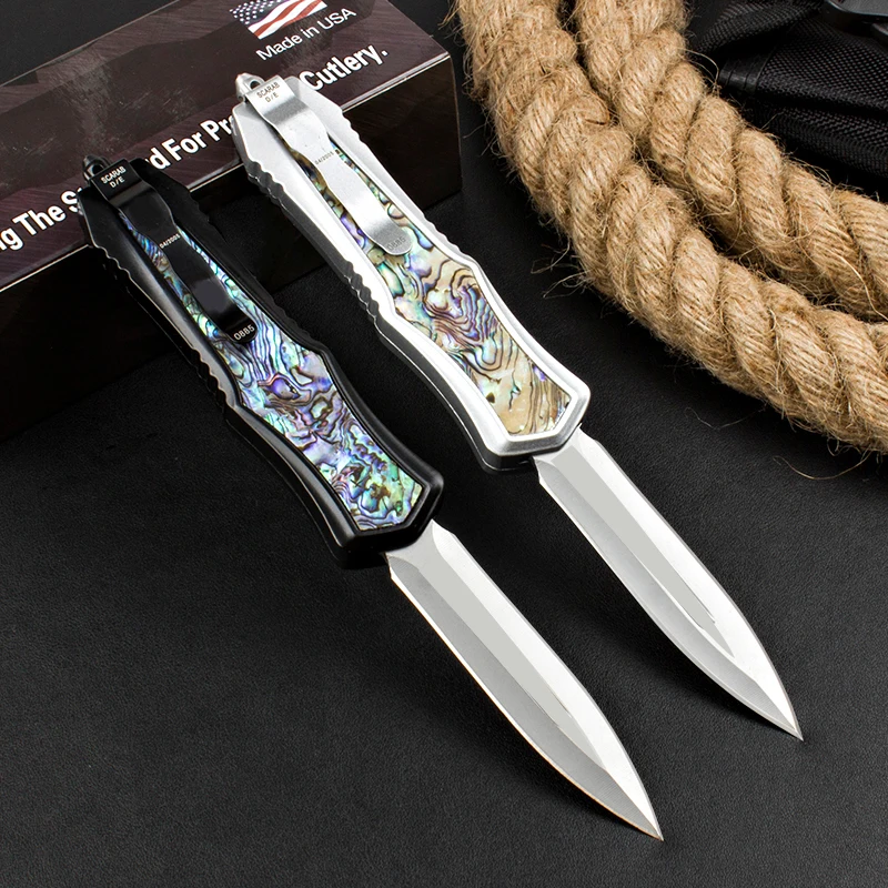 

NEW Micro Knife Mtech Goddess Series Knife 440C Blade Zinc Alloy Inlaid Abalone Shell Handle Outdoor Self Defense Pocket Knife