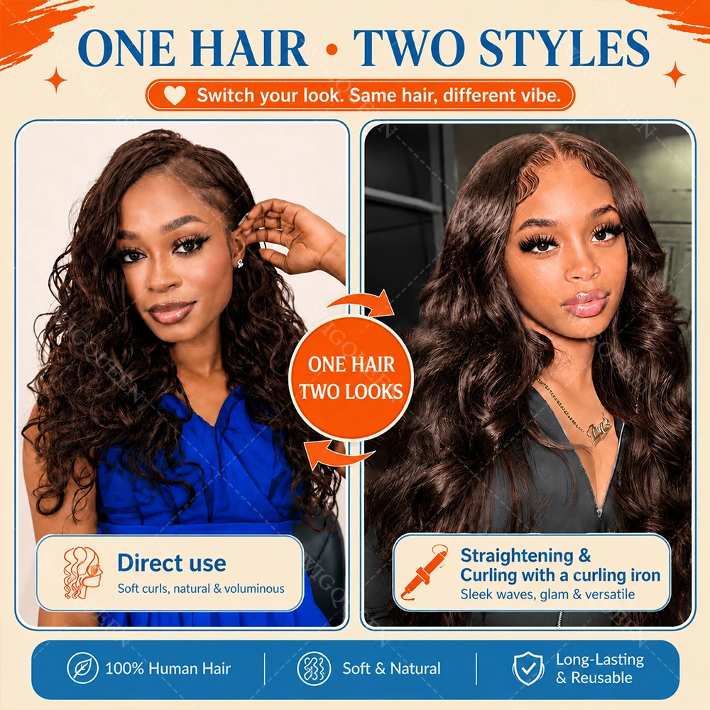 Body Wave Crochet Hair Extensions Braiding 100% Human Hair PreSeparated Knotless #4 Chocolate Brown Feather Crochet Bundles Hair 5