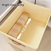 1pc Fabric Foldable Clothes & Quilt Storage Box With Lid Thickened PP Plate For Household & Dormitory Use 4