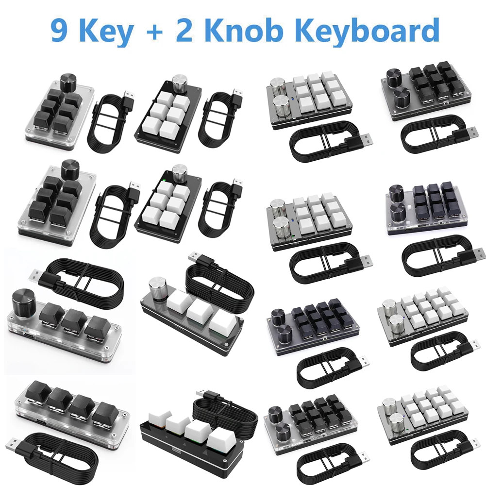 Enhanced Macro Gaming Mini Keyboard with 12 Programmable Keys and Dual Knobs