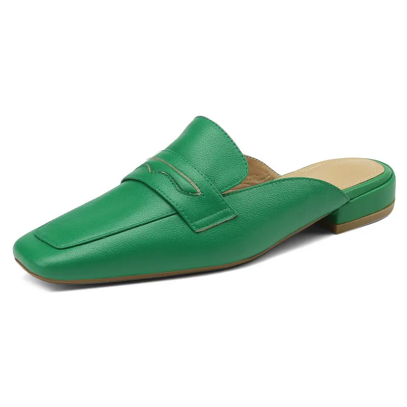 

Туфли-лодочки женские из натуральной кожи на толстом каблуке, с квадратным носком