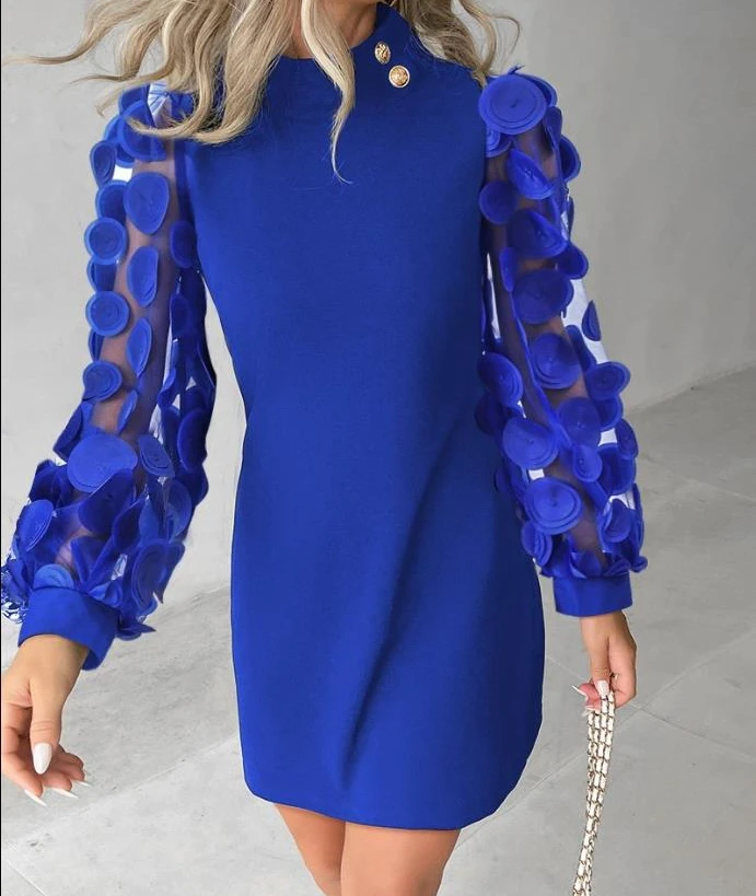 

Elegant Dress for Women Streetwear 2023 Autumn/Winter Half High Neck Lantern Sleeve Solid Pullover Fashion Hip Wrap Skirt Female