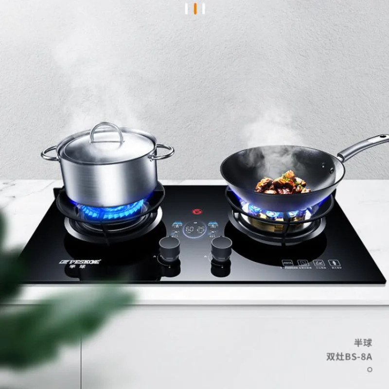 Gas Cooker Double Cooker Domestic Gas Cooker Embedded Desktop Natural Gas Liquefied Gas Fire Stove 5500w gas stove double fire embedded home and commercial 2 pots bulit in gas hobs dual cooker gas cooktop catering equipment