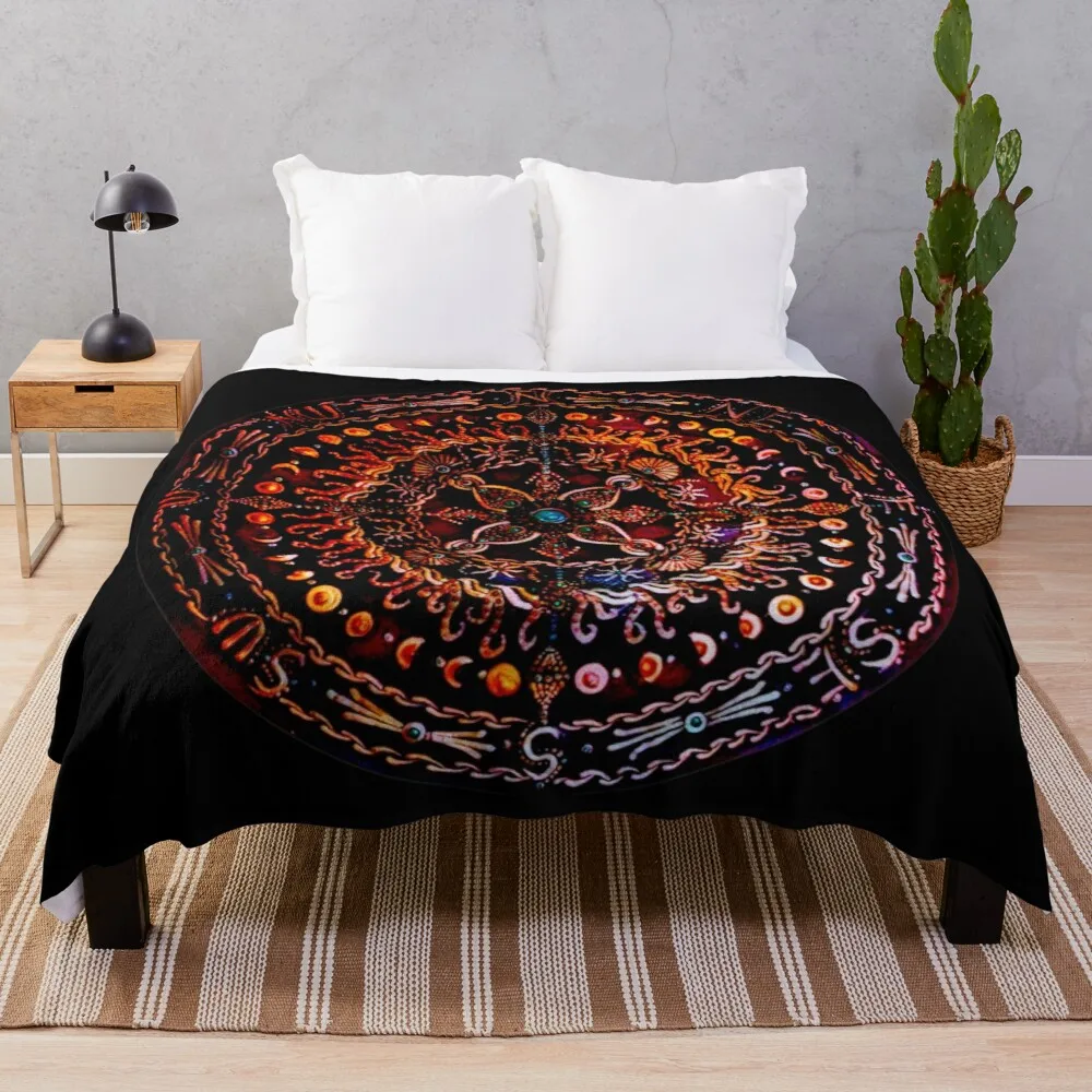 

Turquoise Sea Compass Vibrant Throw Blanket Anti-Pilling Flannel