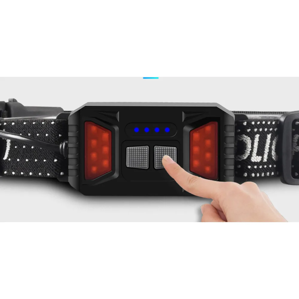 LED-Induktionsscheinwerfer Typ-C-Aufladung tragbarer Outdoor-Lauf- und Fahrradlampenkopf tragbares Angellicht_voghion.com