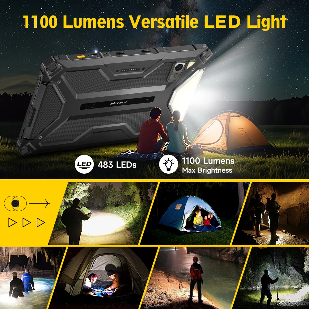 【2024 New】Ulefone Armor Pad 4 Ultra 5G Rugged Tablet Android 14 IP68/IP69K 11800mAh Battery Up to 16GB+256GB 10.36" LED Light 2
