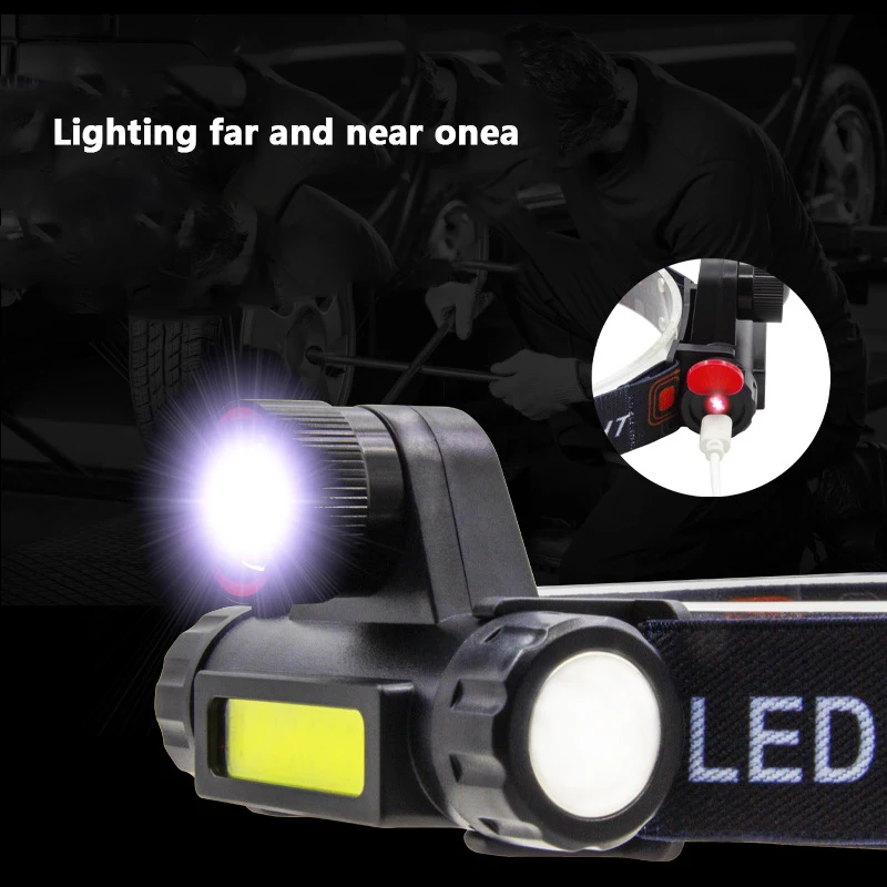 ZHIYU-Mini Lanterna Portátil, Q5 + COB LED