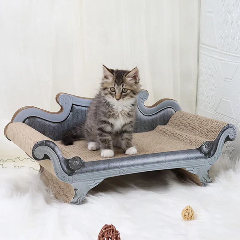 

Large Size Cat Lounge Couch Bed, Cat Cardboard Sofa, Furniture with Catnip, Couches for Indoor Cats
