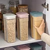 Kitchen Transparent Sealed Jar Plastic Household Cereals Grains Storage Box Hermetic Cans Organizer Bulk Classified Container 2