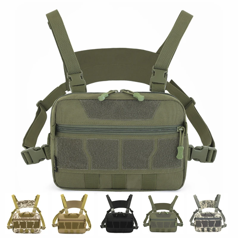 thumbnail image 2 of Tactical Chest Rig Pack Men Sports Utility Chest Pack Adjustable Chest Front Pack Shoulder Bag Vest Chest Bag EDC Rig Pouch For Hunting Outdoor 2 of 9