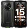 DOOGEE Fire 5 Rugged Phone 13000mAh Large Battery 6.6'' HD+ Display 12GB RAM (3GB+9GB) 64GB ROM Android 15 Smartphone NFC