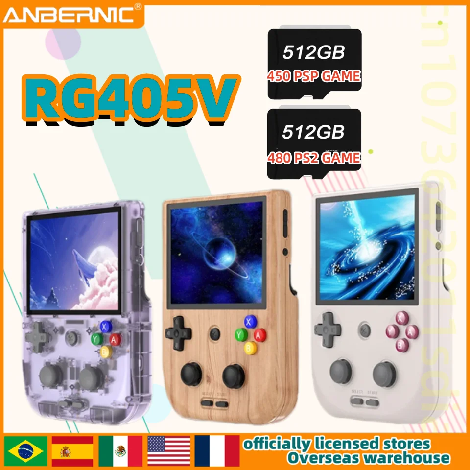 

ANBERNIC RG405V 4 IPS сенсорный экран видео портативная игровая консоль Android 12 Unisoc Tiger T618 64-bit WIFI 512G 60000 Game PSP Gift