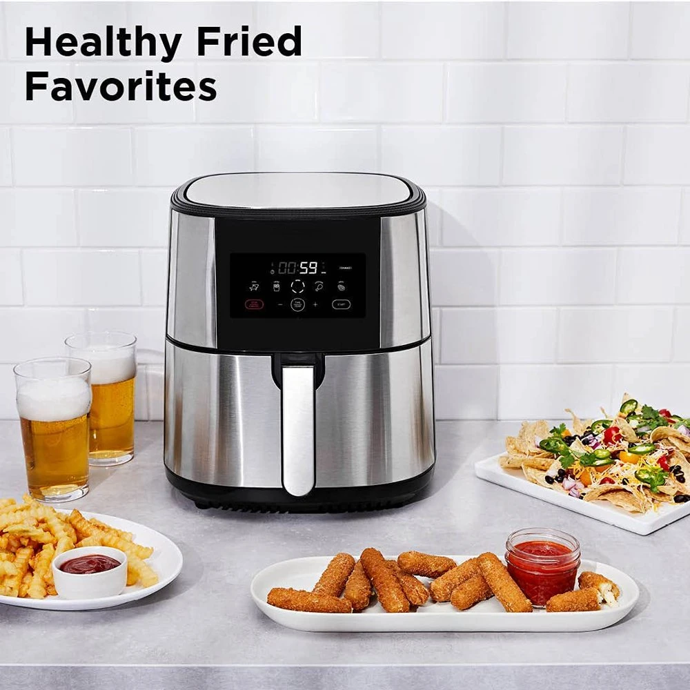 Digital Air Fryer With Stainless Steel Basket, For Healthy Fried Food, 8  Presets, 2.65 Quart Capacity, Af25bss – Casazo