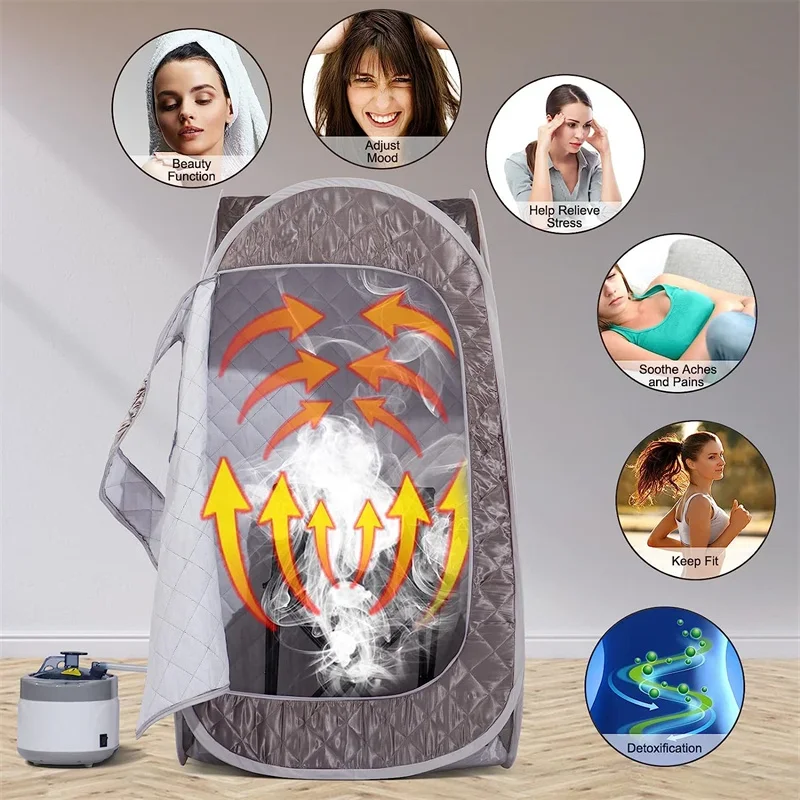 Portable Full Size Steam Sauna Set with 4 Liters Large Steamer Remote Control for Relaxation Body Detox Therapy portable steam sauna