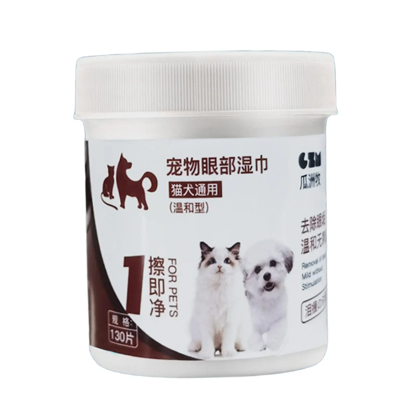 가벼운 눈 부위 청소용 종이 관리 패드, 편리한 부드러운 애완 동물 젖은 패드, 130 개 