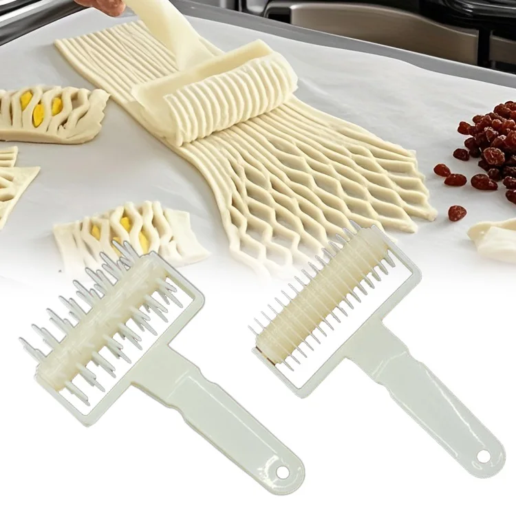 1PC High Quality Pie Pizza Cutter Pastry Bakeware Embossing Dough Roller Lattice Cake Tools Plastic Baking Tool