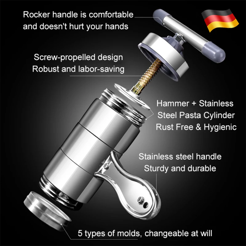 Multifunctional stainless steel manual salvagesalvage noodle machine Stainless Steel Making Press Machine Manual Noodle Maker