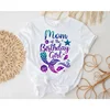 Lovely Mermaid Design Birthday Girl T-shirt Birthday Gift Party Clothes Funny T Shirts Family Matching Clothes Outfits 6