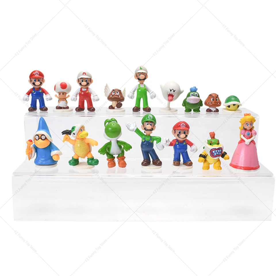 スーパーマリオのブロス。3-48 PVCアニメフィギュアセット,収集可能な