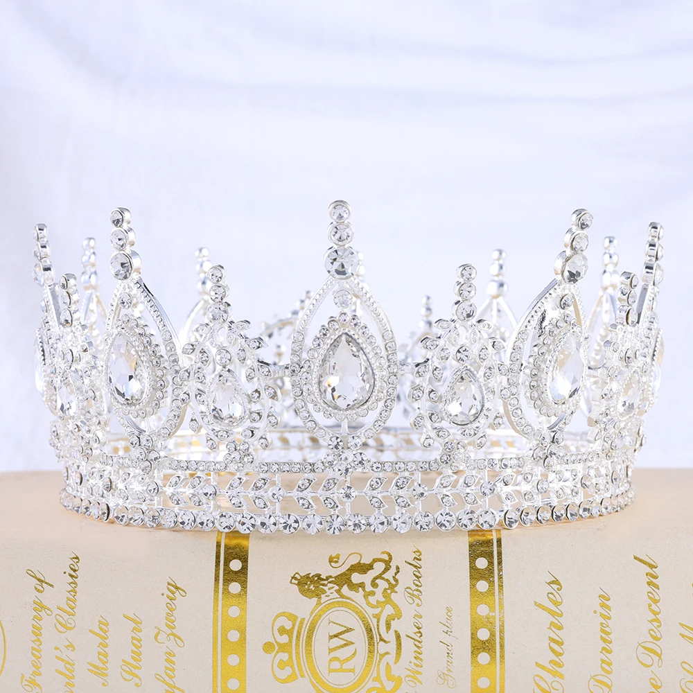 Wedding Bridal Tiara Colorful Crystal Crown Elegant Noble Wedding Hair Accessories