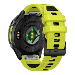 QuickFit Two - Tone Sport Silicone Watch Band - 22mm Replacement Strap - QuickFit 22mm (Green Black)