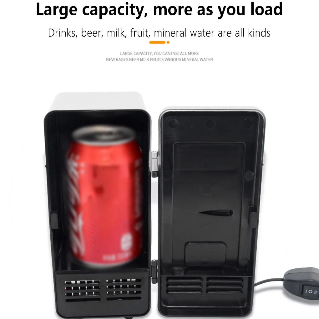 Car Mini Cooler Fridge Vehicle Water Heating Cooling Dual Modes Mini Refrigerator Traveling Picnicking USB Drink Cans Ice Box