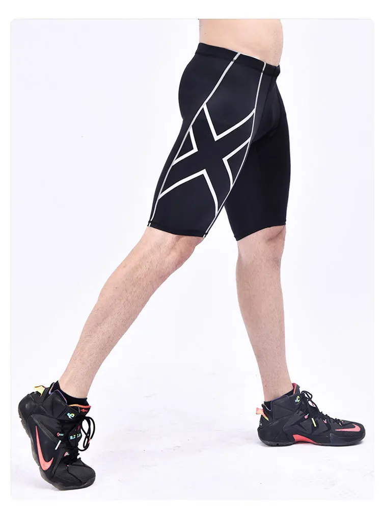 Men Cycling Cropped Pants Moisture Wicking Breathable Gel Padded Bike Active Wear Sweatpants