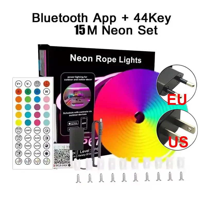 ตัวเลือกสินค้า ไฟนีออน LED RGB 24V ยืดหยุ่น กันน้ำ ควบคุมผ่านแอพ