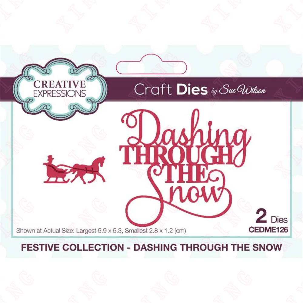 

2022 Dashing Through the Snow Craft Die Metal Cutting Dies Diy Greeting Card Handmade Craft Decorate Embossing Reusable Template