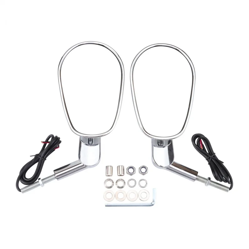 

Motorcycle Rearview Mirror Led Turn Signal Light Square Spoiler Reversing Rear View Electric Car