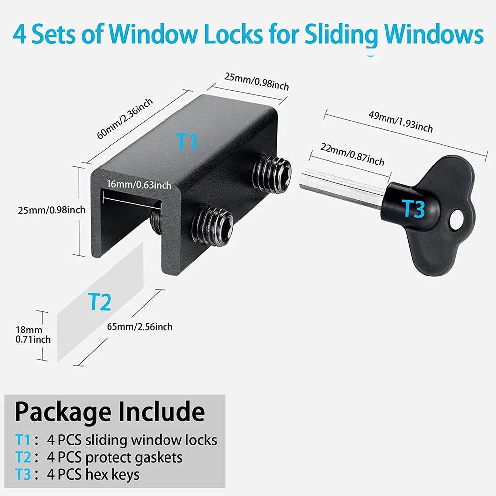 1-10PCS Security Window Door Lock Window Limit Stop Locks with Key Wrench Aluminium Alloy Door Limiter Lock Kids Guards