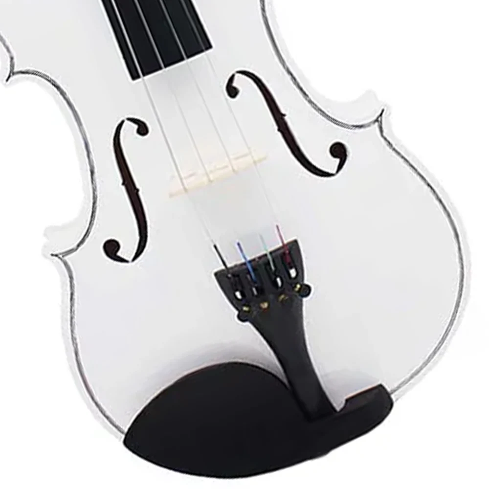 4/4 Violin Suitable for Beginners Student Sets White with Case Bow Strings Shoulder Rest Accessories